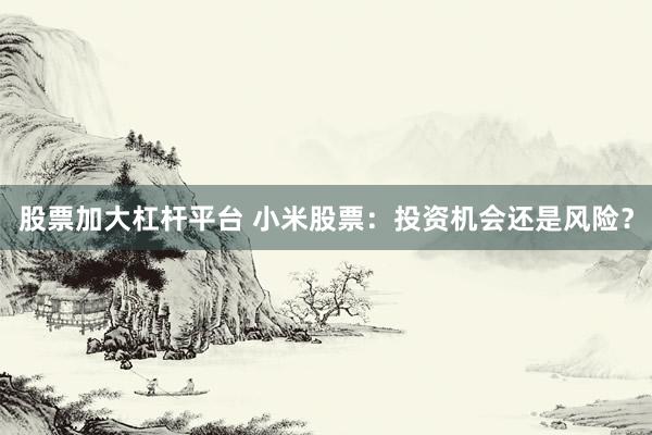 股票加大杠杆平台 小米股票：投资机会还是风险？