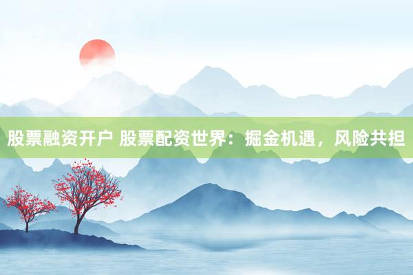 股票融资开户 股票配资世界：掘金机遇，风险共担