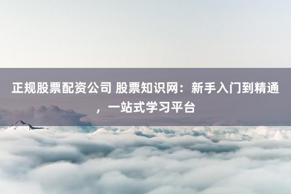 正规股票配资公司 股票知识网：新手入门到精通，一站式学习平台
