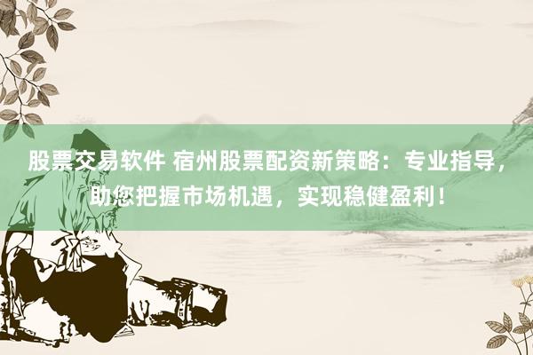 股票交易软件 宿州股票配资新策略：专业指导，助您把握市场机遇，实现稳健盈利！