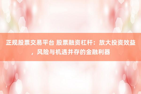 正规股票交易平台 股票融资杠杆：放大投资效益，风险与机遇并存的金融利器