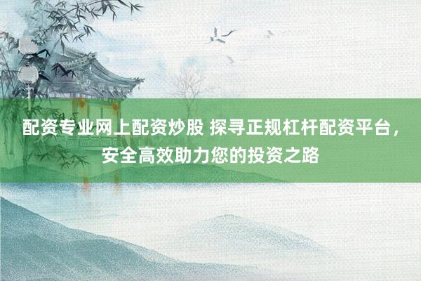 配资专业网上配资炒股 探寻正规杠杆配资平台，安全高效助力您的投资之路