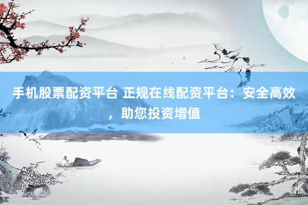 手机股票配资平台 正规在线配资平台：安全高效，助您投资增值