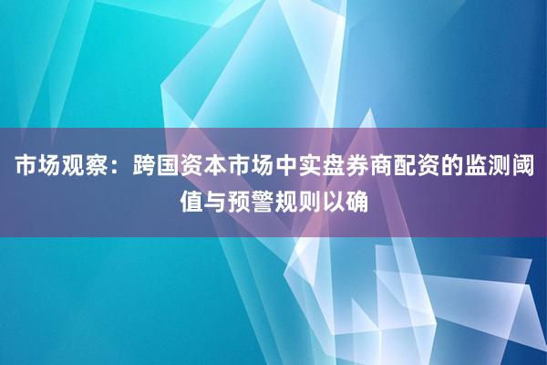 市场观察：跨国资本市场中实盘券商配资的监测阈值与预警规则以确