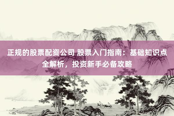 正规的股票配资公司 股票入门指南：基础知识点全解析，投资新手必备攻略